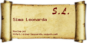 Sima Leonarda névjegykártya